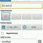 Gestionar prioridad de tareas en Astrid para Android