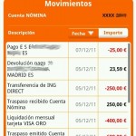 Movimientos Ing desde ANdroid