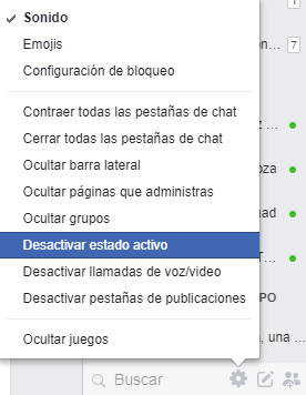 Desactivar hora de conexion en web de facebook