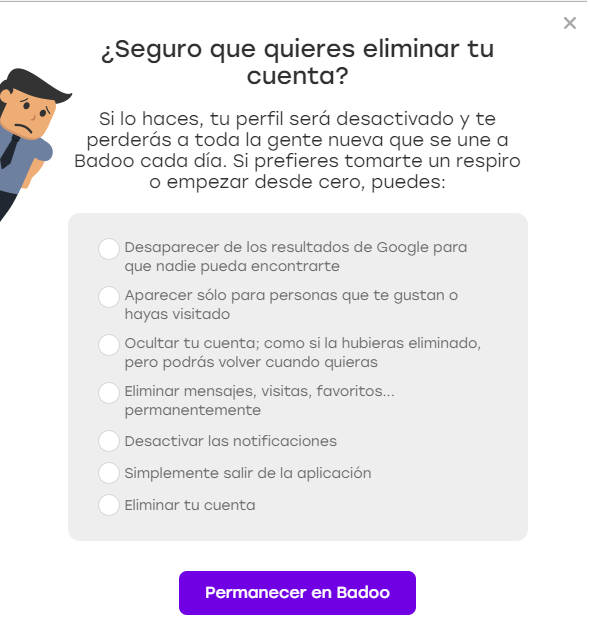 Como eliminar mi cuenta de badoo
