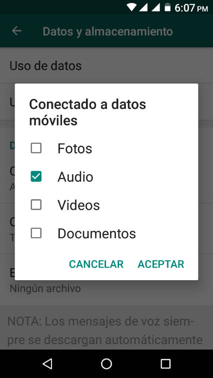 cuantos megas consume whatsapp