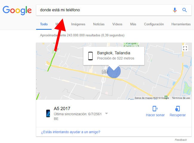 Localizar celular desde Google