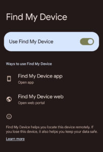 Find your device with Google